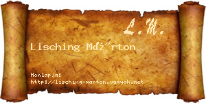 Lisching Márton névjegykártya